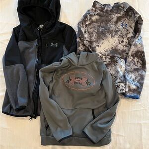 Three boys Under Armour sweatshirts. Size small